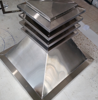 Coifa de inox para churrasqueira chapéu aletado
