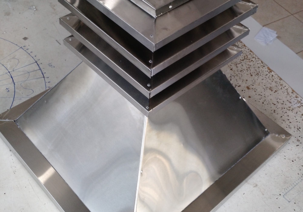 Coifa de inox para churrasqueira chapéu aletado